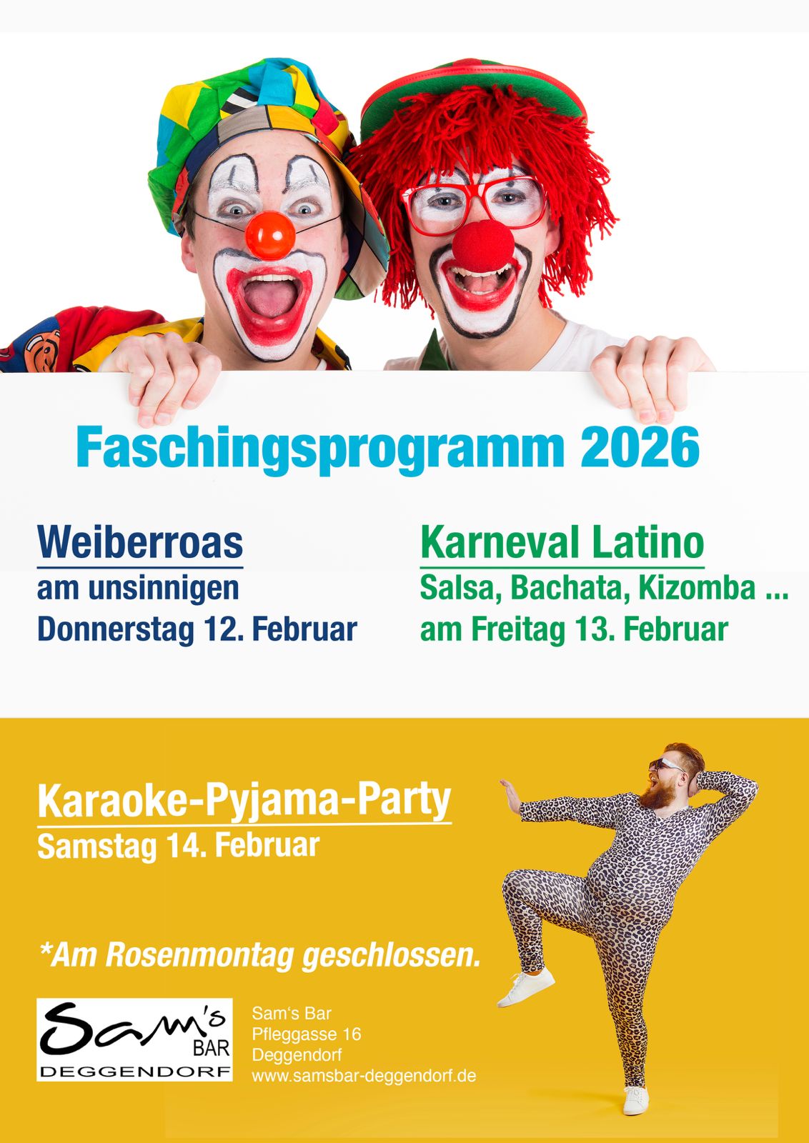 ππ Faschings-Specials in Sam's Bar-Deggendorf! ππ