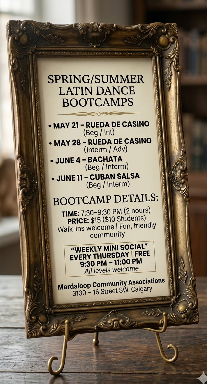 Last Event @ Marda Loop Cuban Salsa Bootcamp (Beg Int) • June 11 🔥