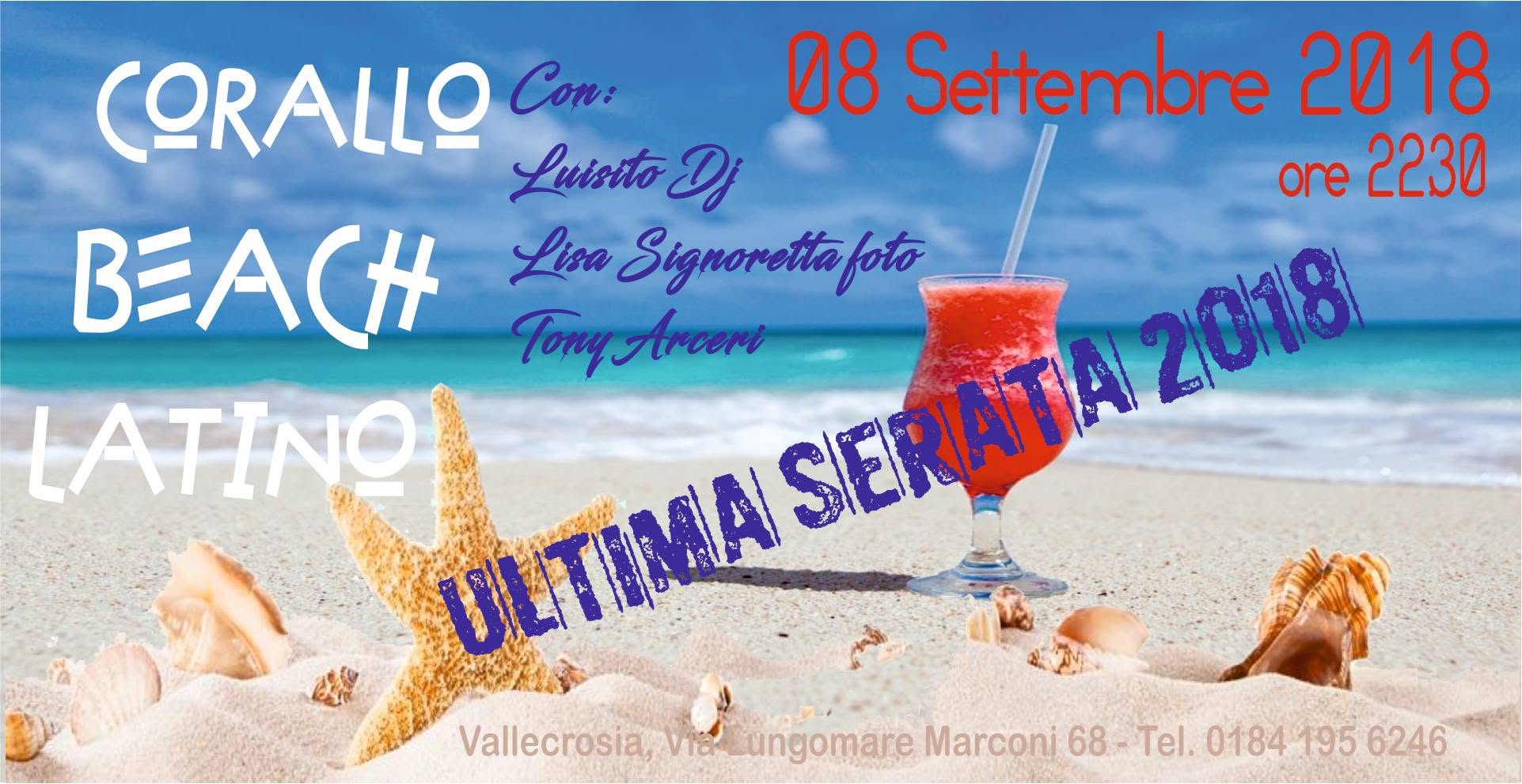 Corallo Beach Latino chiusura