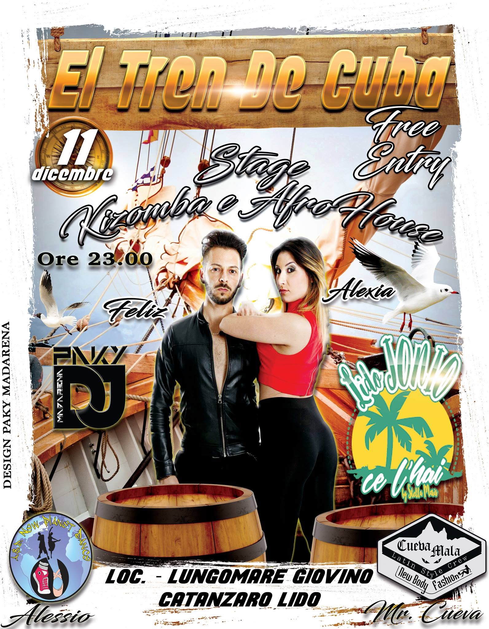 Domenica 11 12 16 - "el Tren De Cuba" Stage Kizomba e AfroHouse