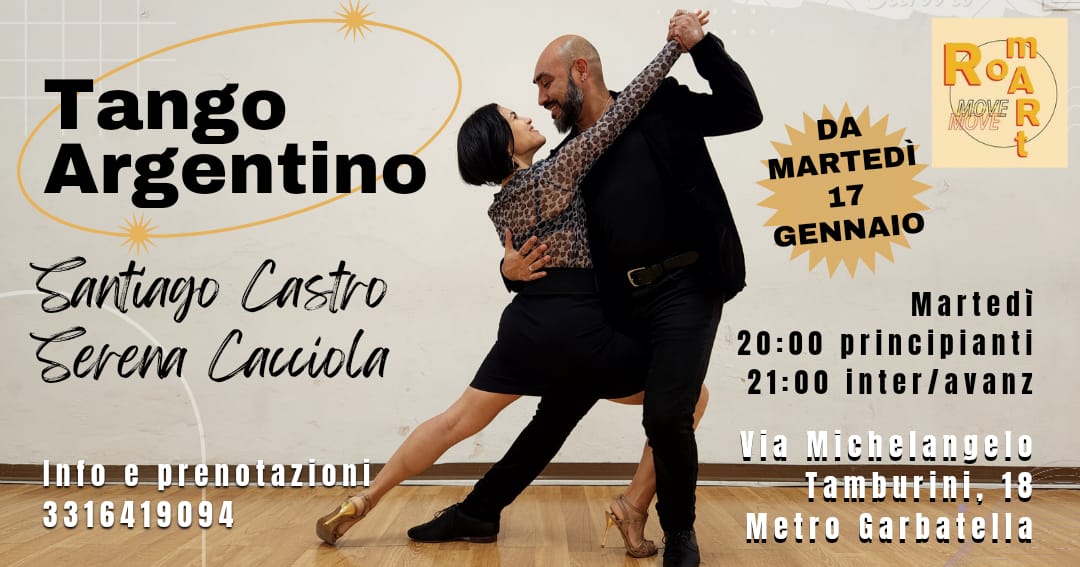 Corsi di tango argentino, martedì al RomArt Move di Garbatella
