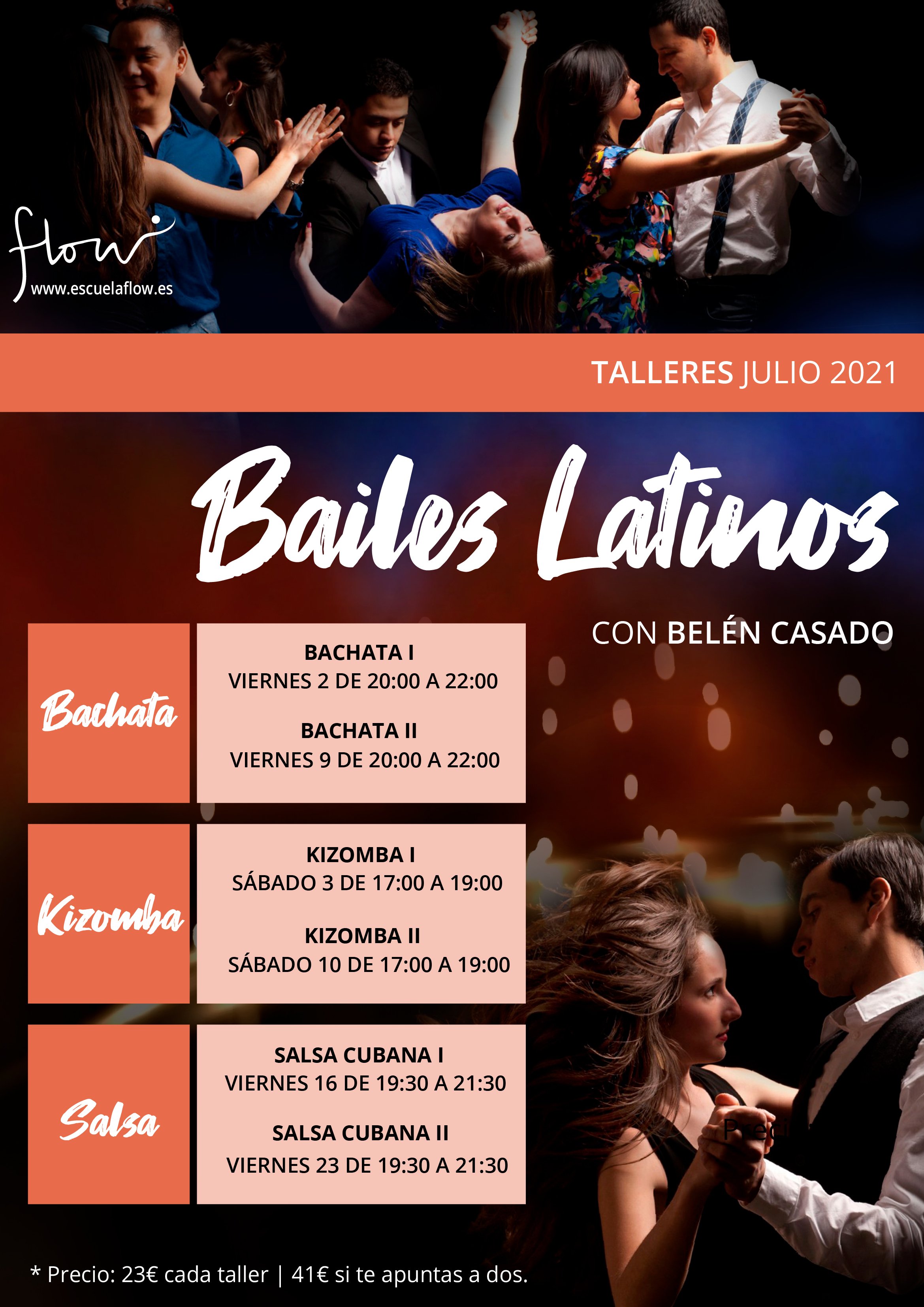 Bachata, Salsa and Kizomba during July