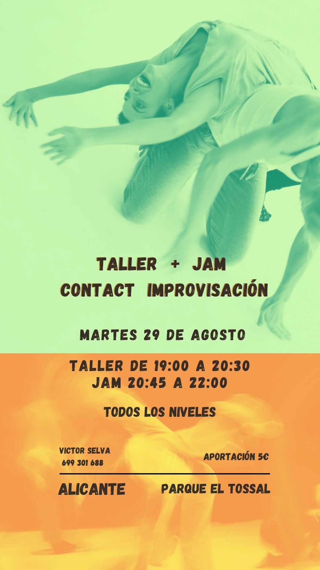 Taller y jam Danza Contact improvisación .