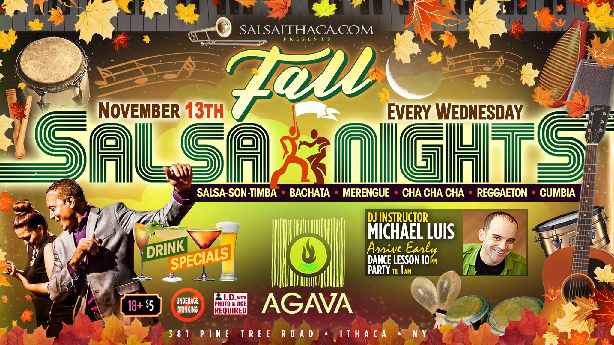 SALSA NIGHT AGAVA Dance Party & Lesson with DJ Michael Luis