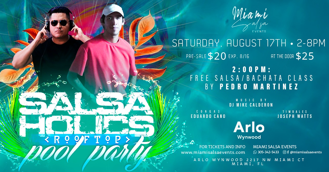 Salsaholics Rooftop Pool Party at Arlo Wynwood!