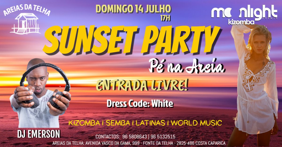 Moonlight Kizomba "Pé na Areia" Sunset Party no Areias da Telha