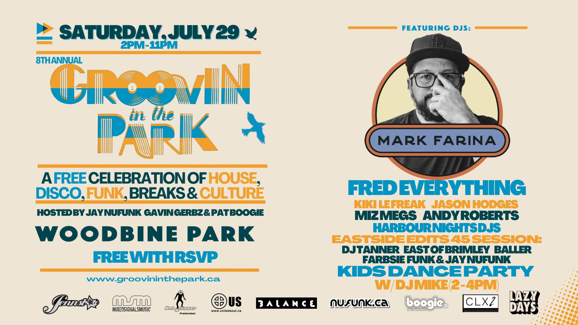 8th Annual Groovin' in the Park ft. Mark Farina >> Saturday FREE RSVP