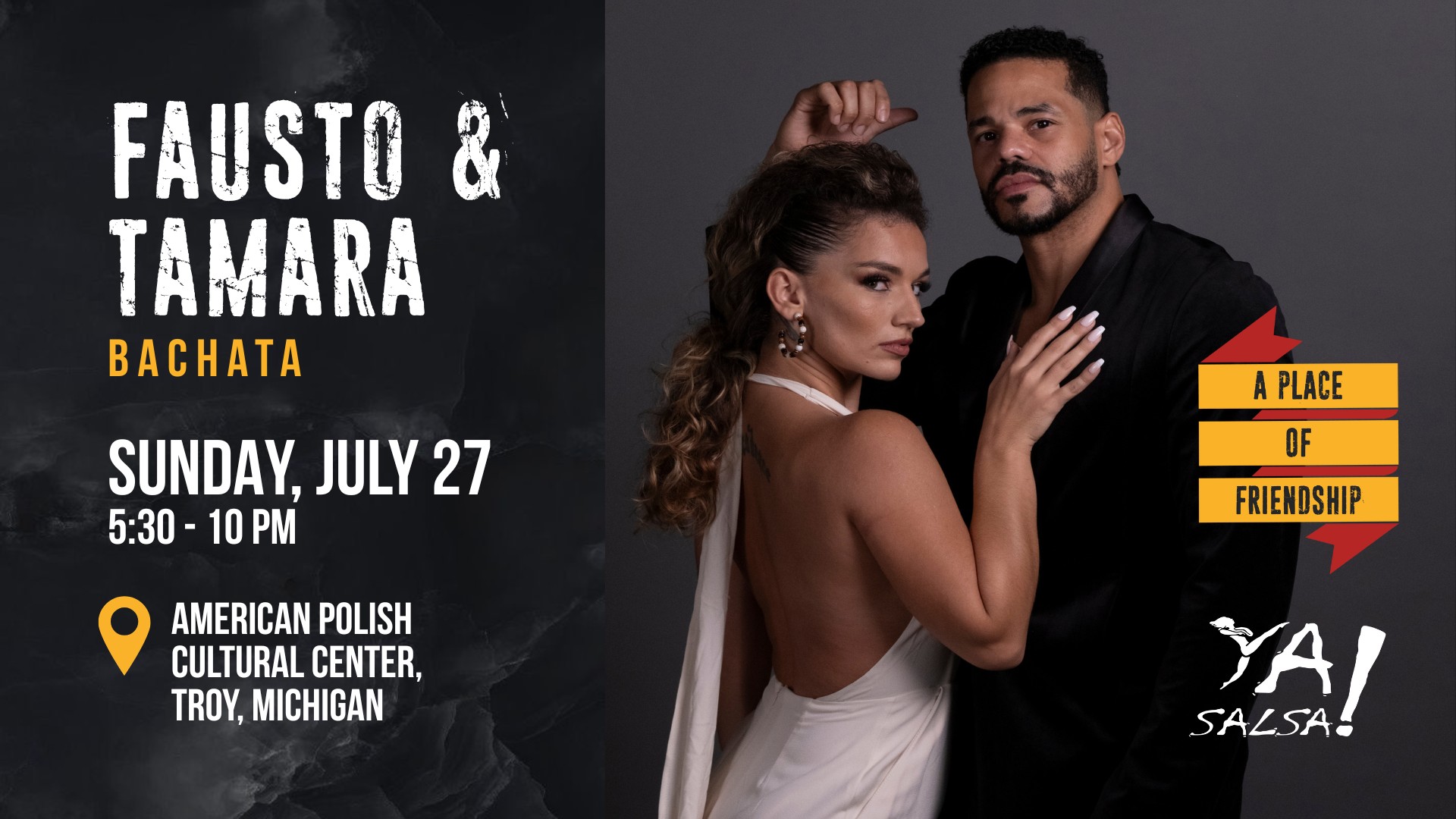 YA Salsa Social feat. Fausto & Tamara Teaching & Performing Bachata!