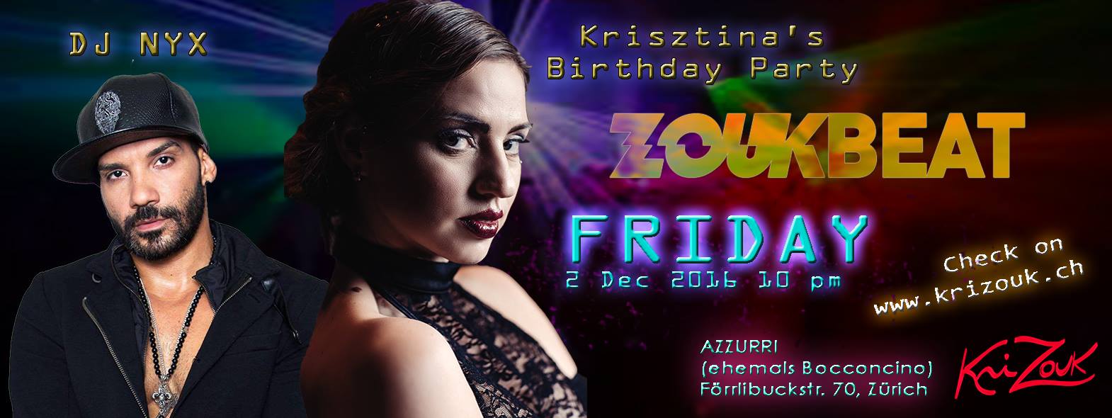 ZoukBEAT Friday monthly party - Krisztina's Birthday Party - with DJ Nyx