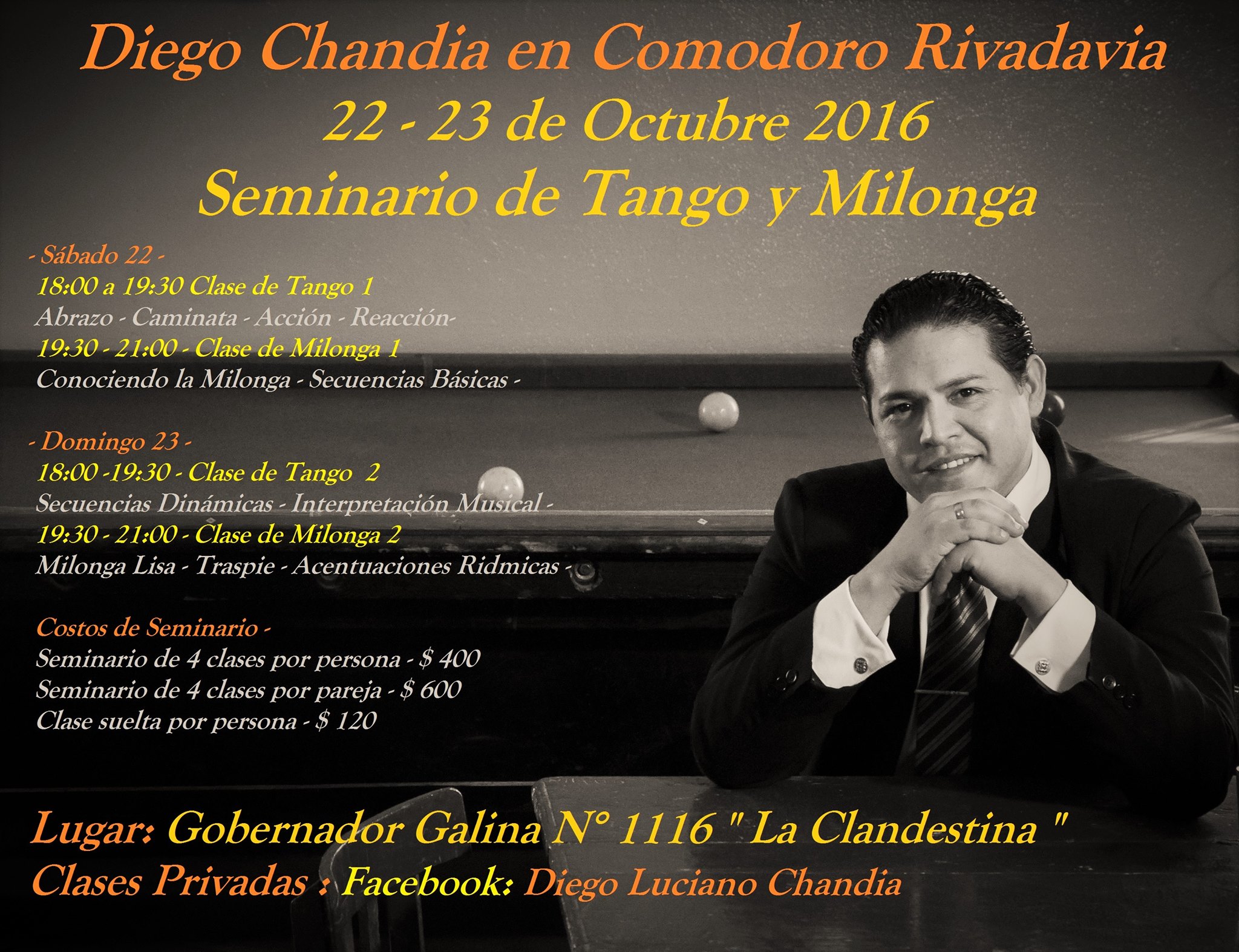 Seminario de Tango y Milonga - Diego Chandia en Comodoro -