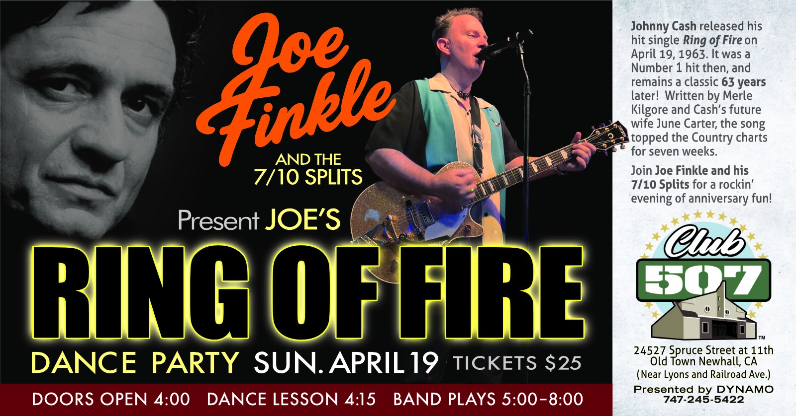 Joe Finkle & The 7 10 Splits "RING OF FIRE" DANCE PARTY AT Club 507