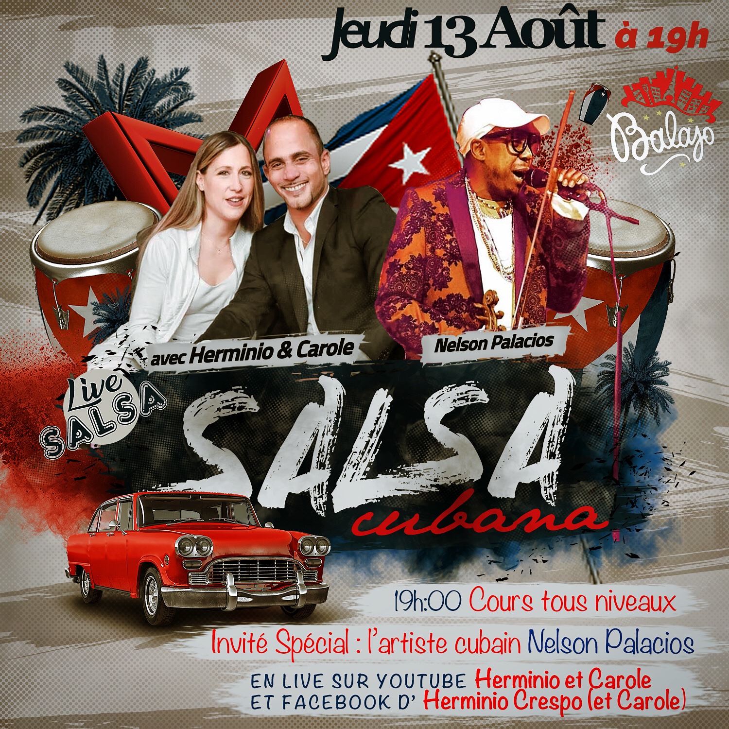 Cours de Salsa Shines en Live avec Herminio & Carole