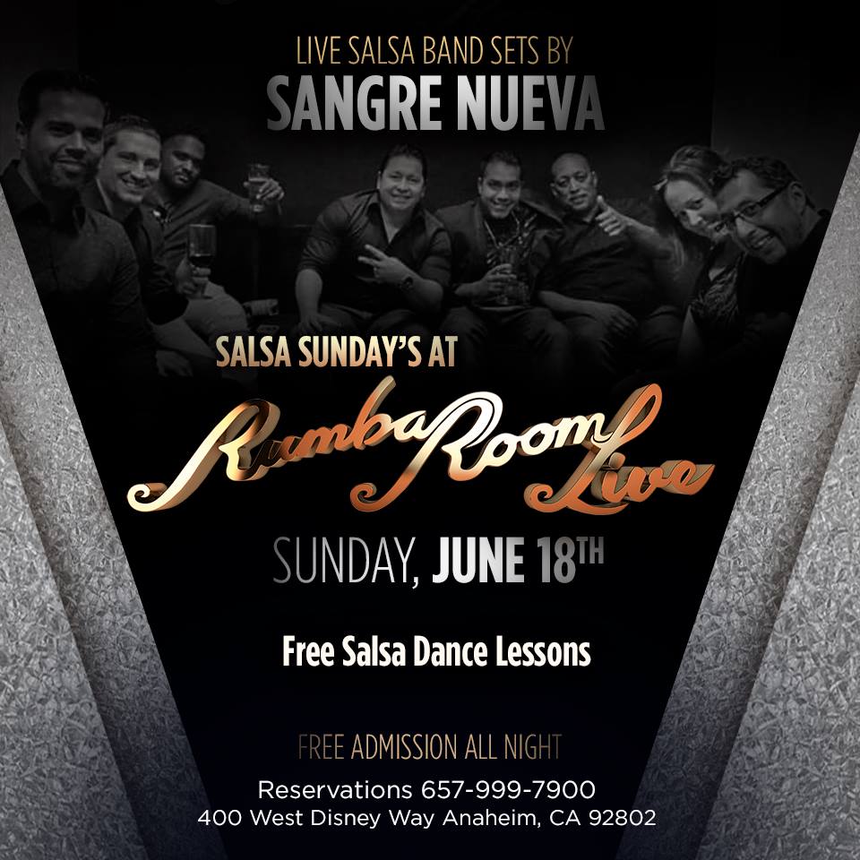Celebrate Father's day Salsa Sunday's style and with Sangre Nueva!