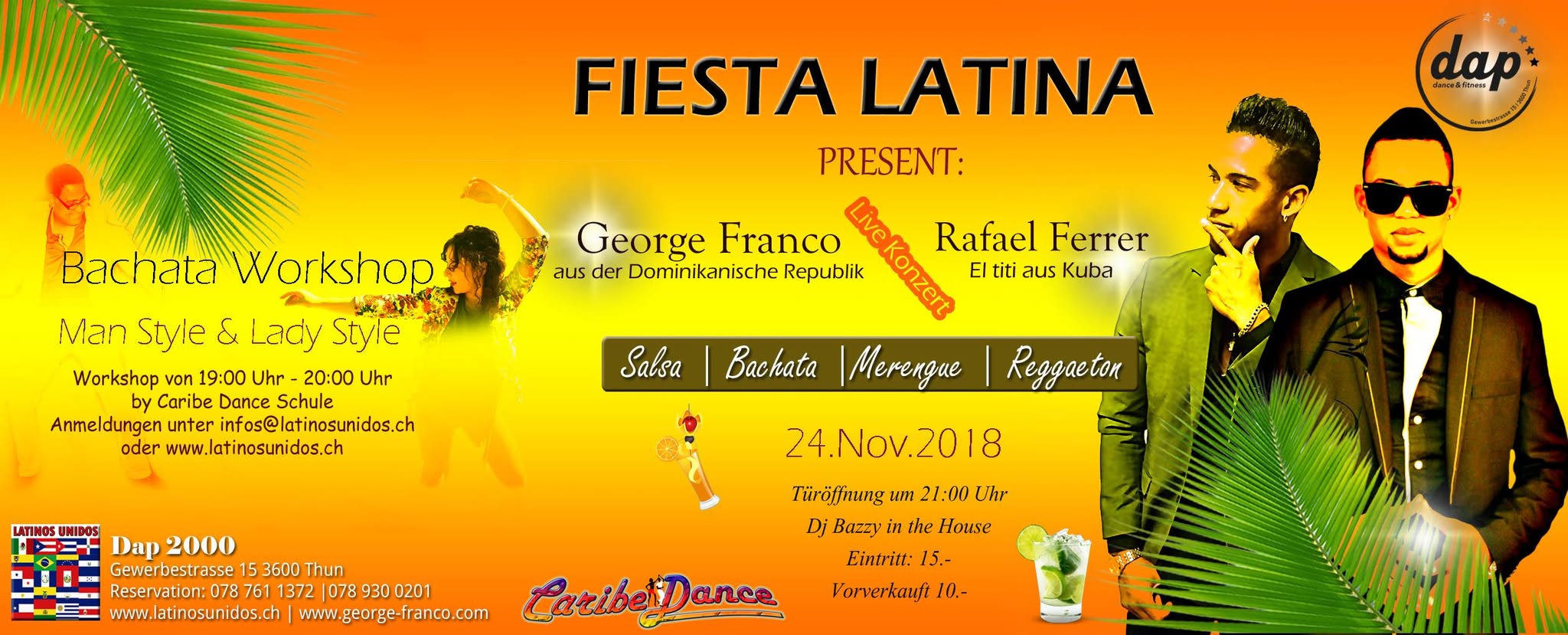 Fiesta Latina und Bachata Workshop Thun