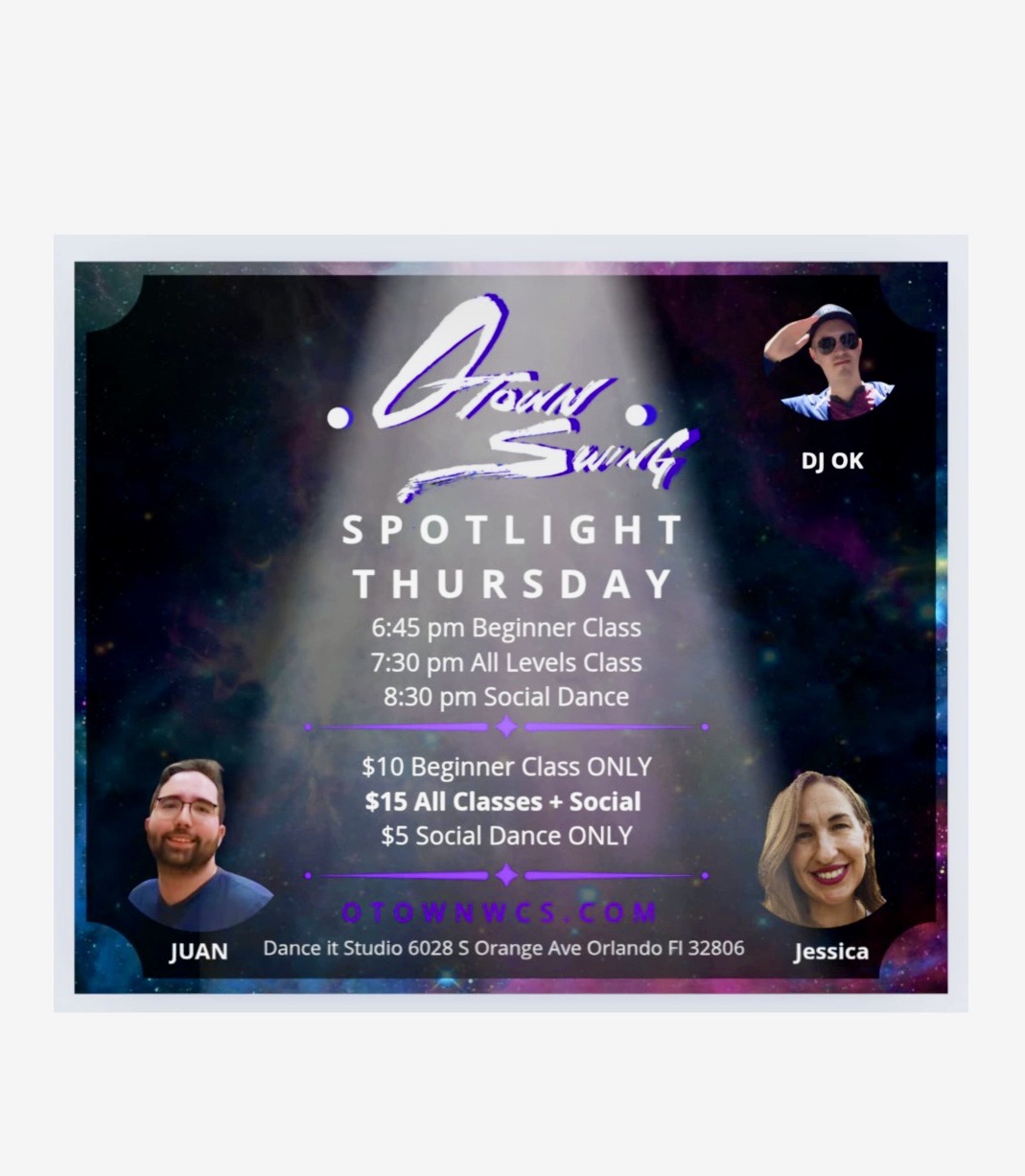 OTown Thursday WCS Class and Social Dance (SPOTLIGHT NIGHT)