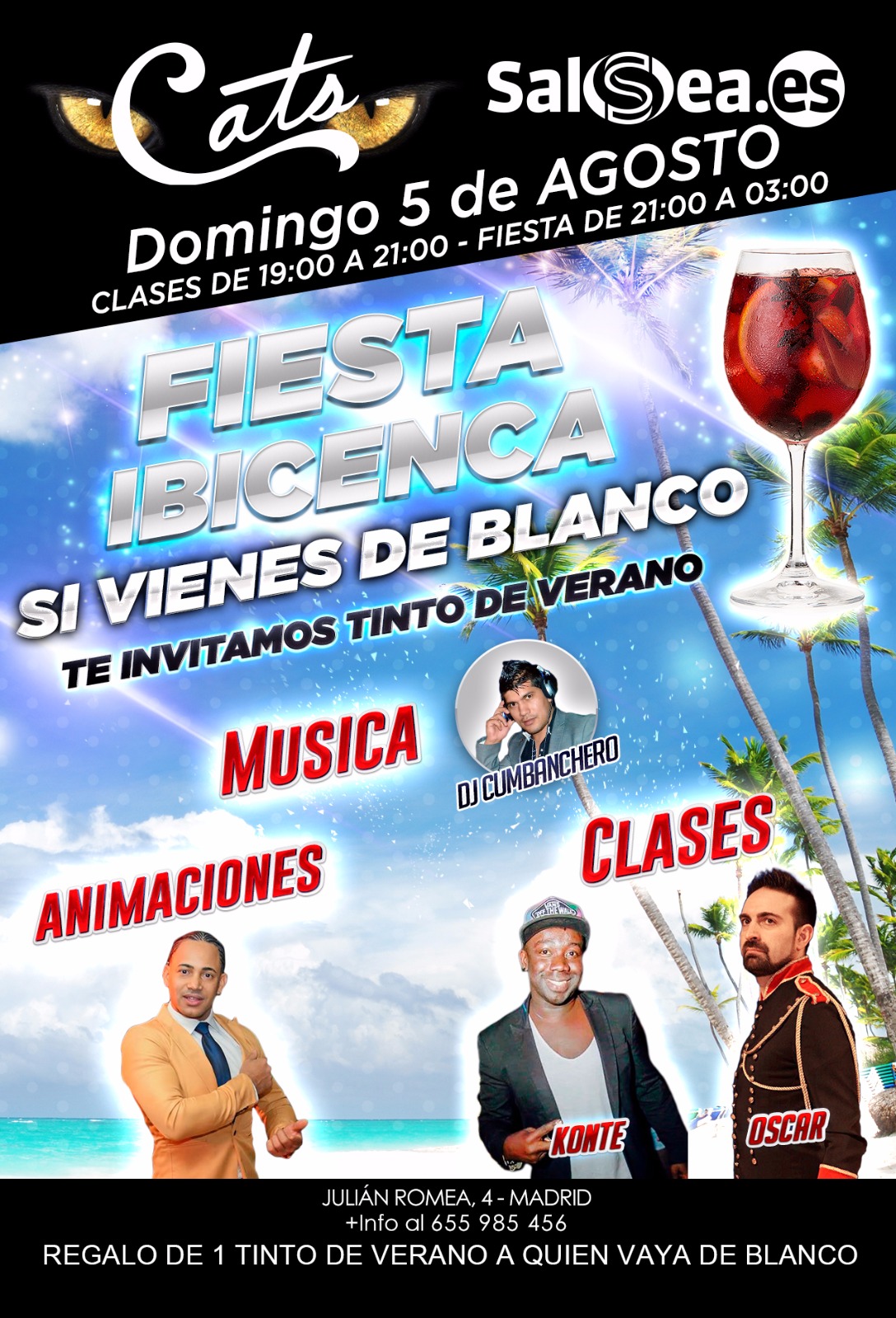 Domingo 5 Agosto Fiesta Salsea.es en CATS