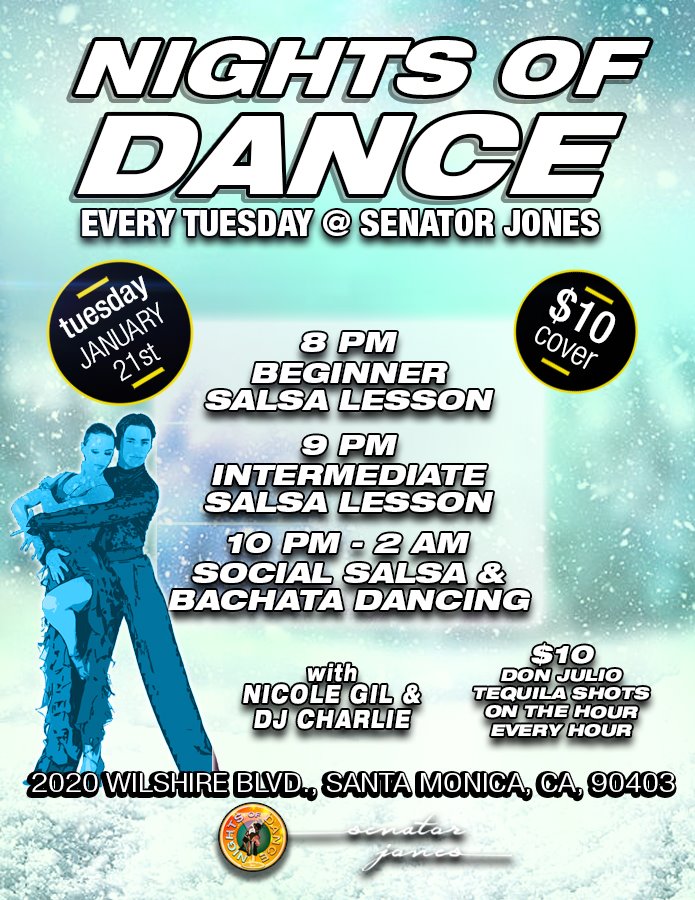 Salsa & Bachata at Sen Jones by Nights of Dance January 21st!
