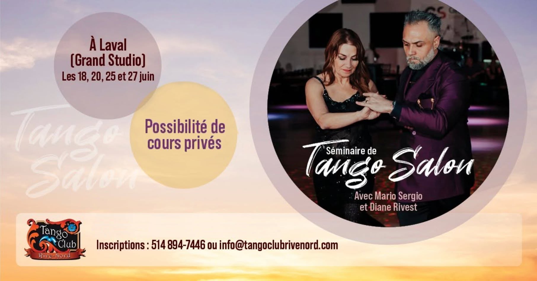 Séminaire de Tango Salon avec Mario Sergio et Diane Rivest