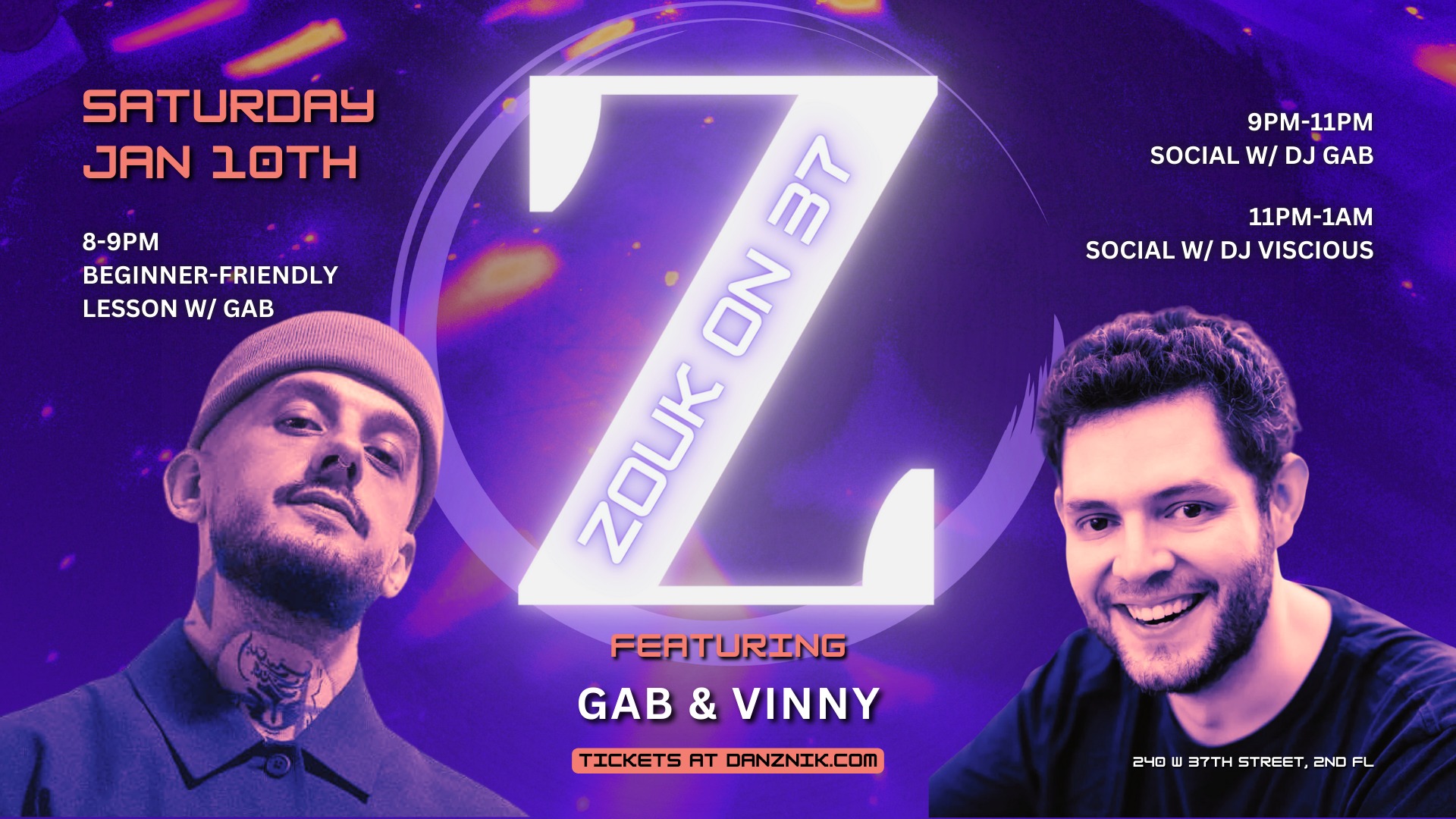 Z37 β’ NYC Brazilian Zouk Social β’ DJs Gab & Viscious