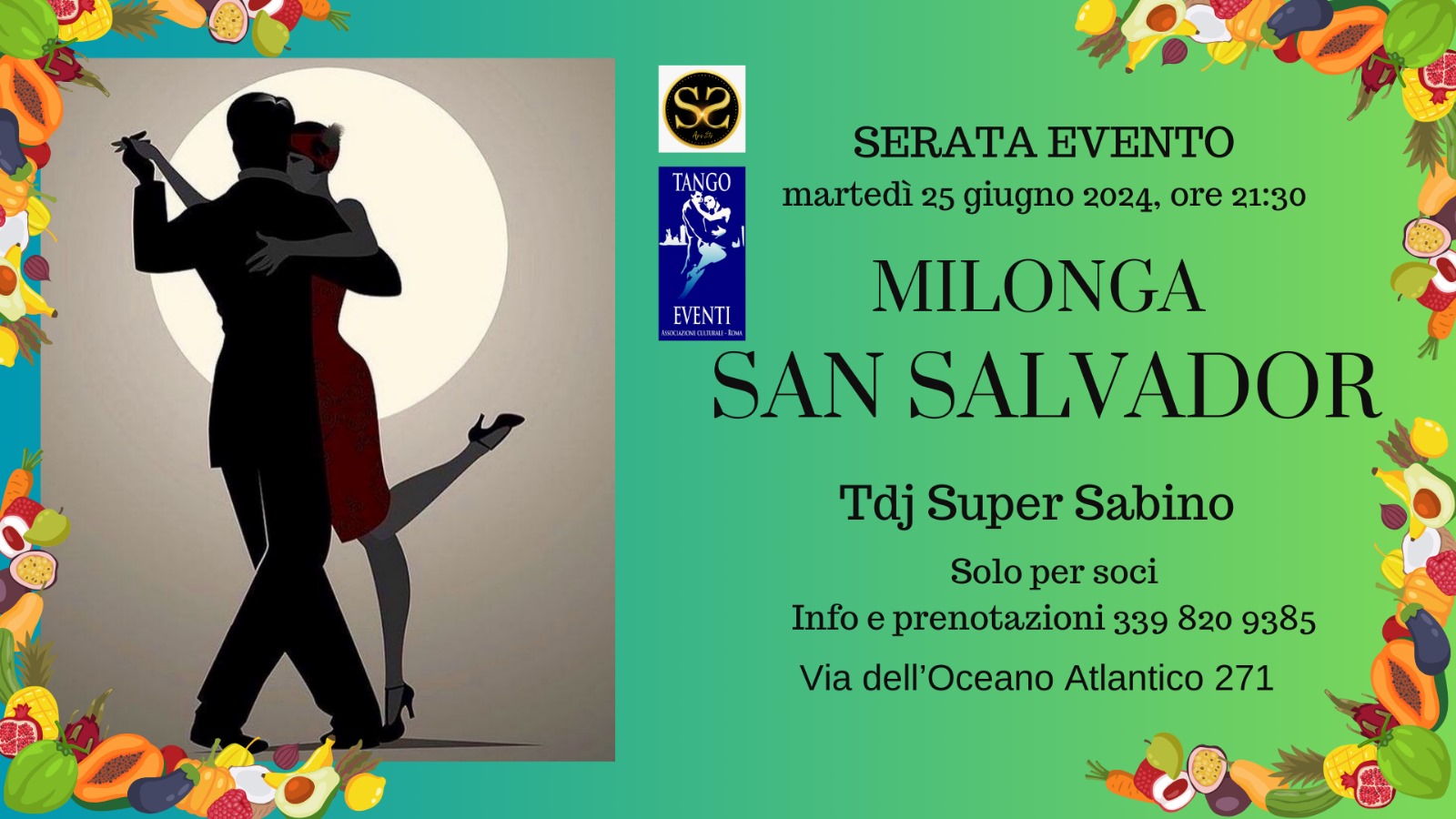 Serata Evento " Milonga San Salvador" Tdj Super Sabino
