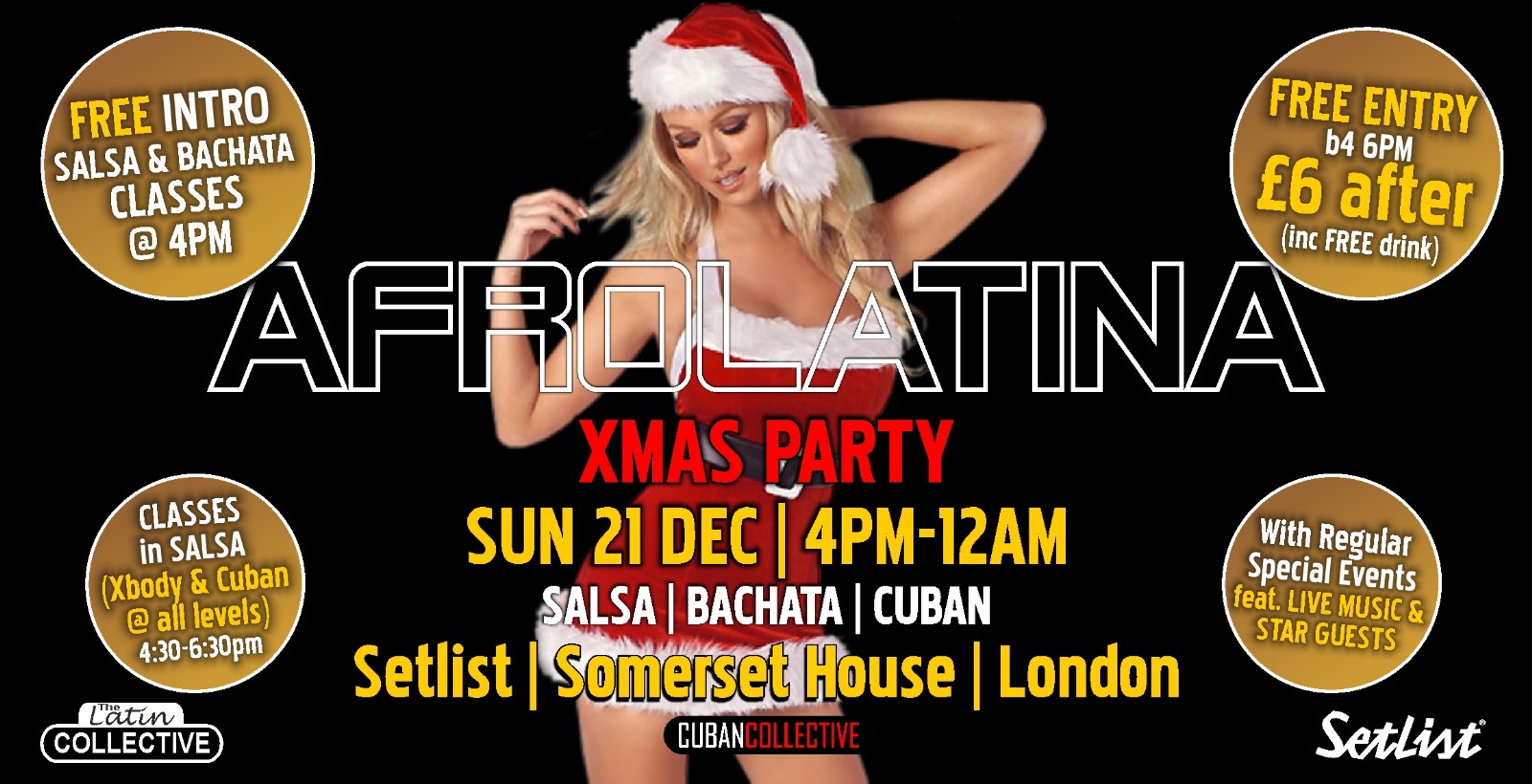 ✨AFROLATINA Sundays XMAS PARTY SALSA BACHATA CUBAN✨