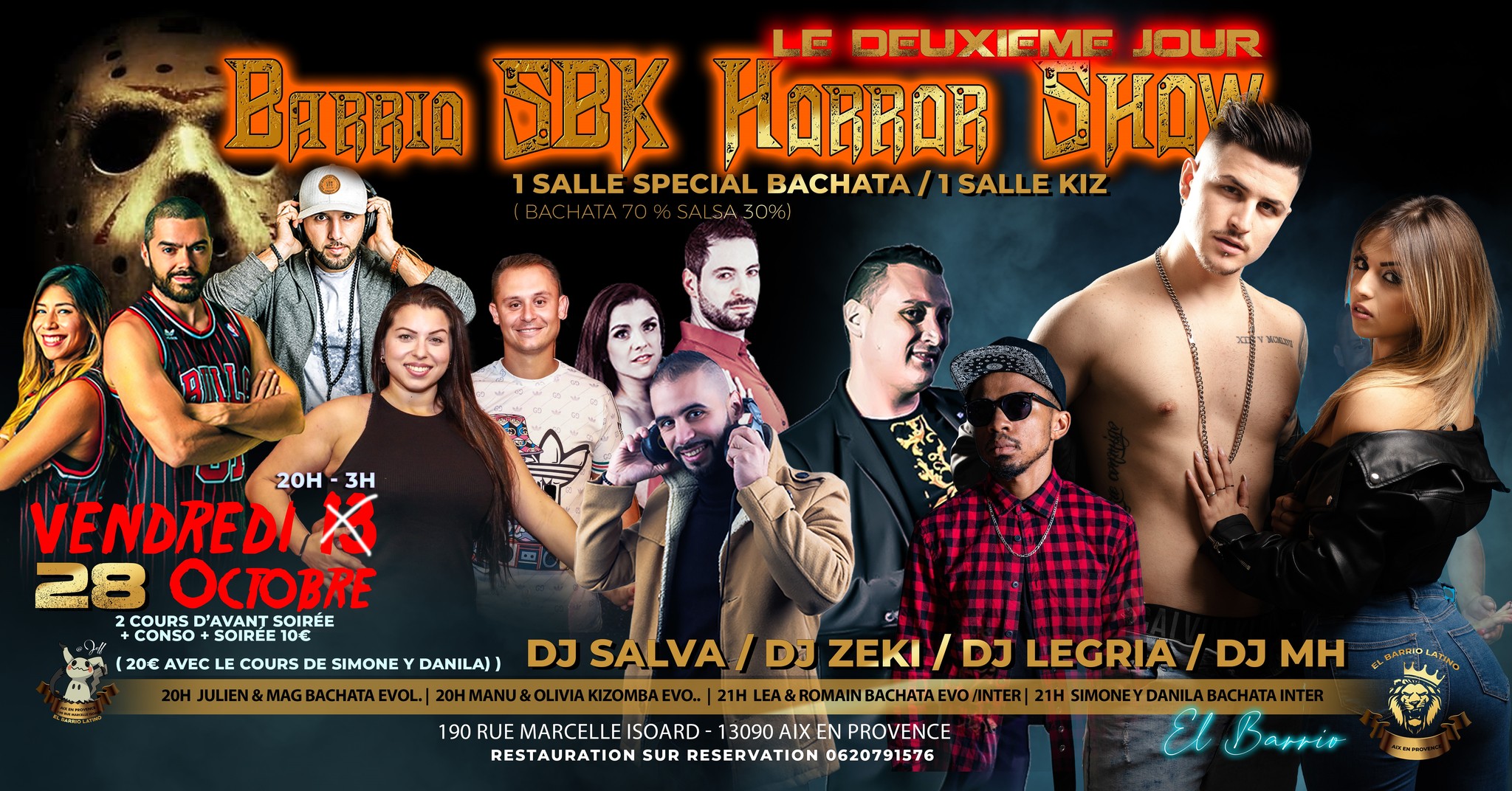 100% KIZ & SB au BARRIO SBK HORROR SHOW VENDREDI 28 OCTOBRE
