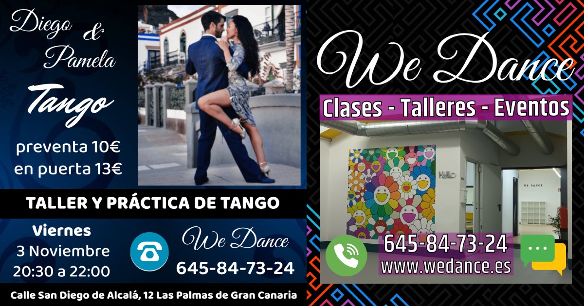 Taller de Tango con Práctica Social con Diego Expósito y Pamela Méndez