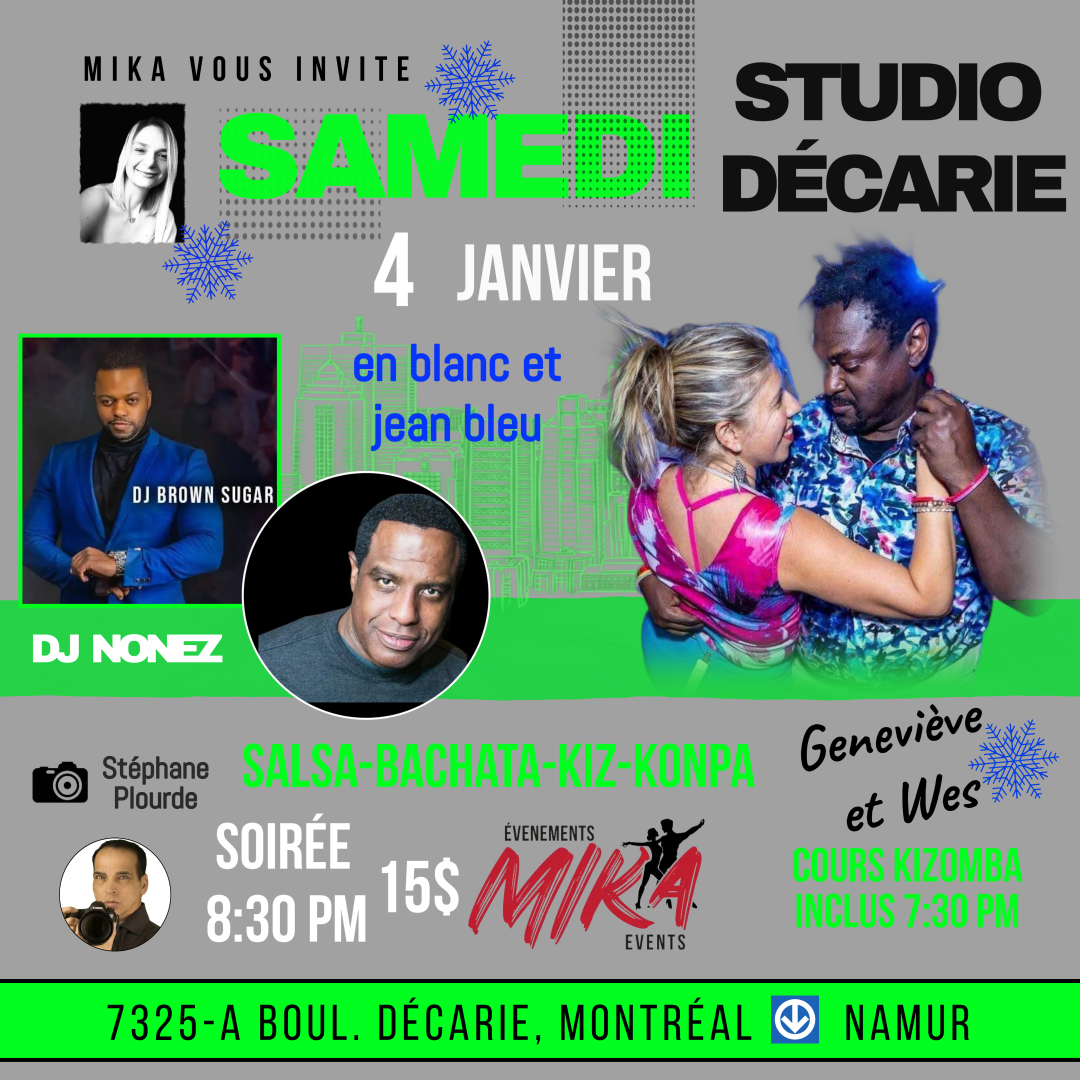 SAMEDI 4 jan. DJ Brown Sugar & DJ Nonez, cours kizzz