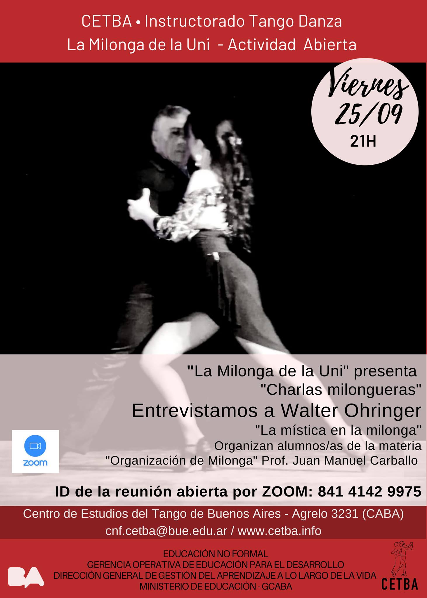 La milonga de la uni Charlas milongueras