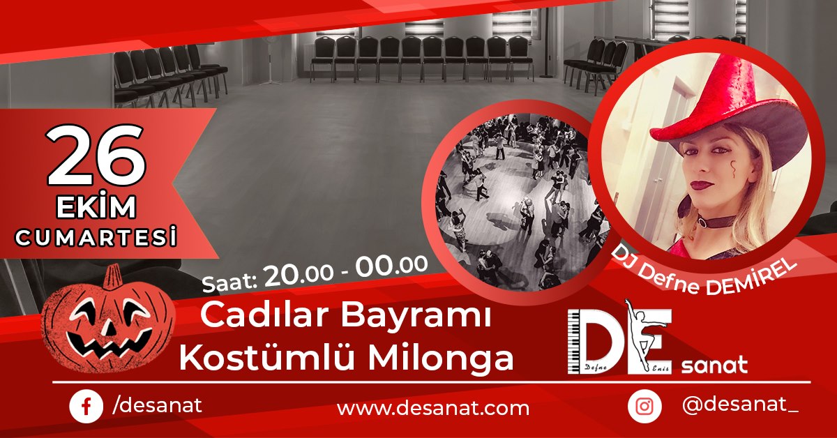 Cadılar Bayramı Kostümlü Milonga 26 Ekim Cumartesi DEsanat'ta
