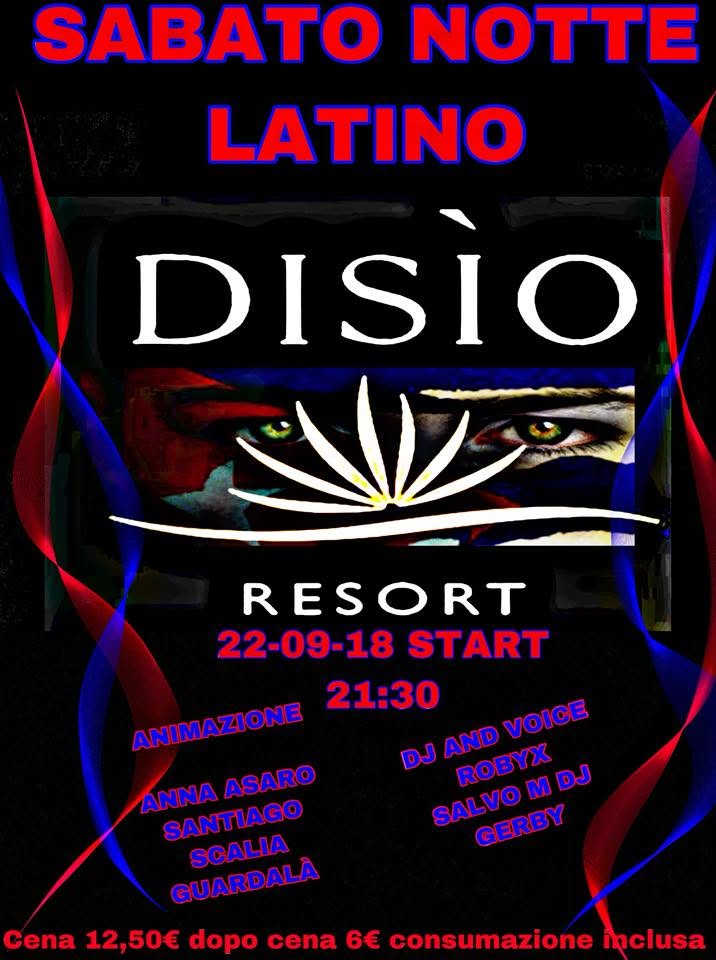 SABATO NOTTE LATINO disio resort