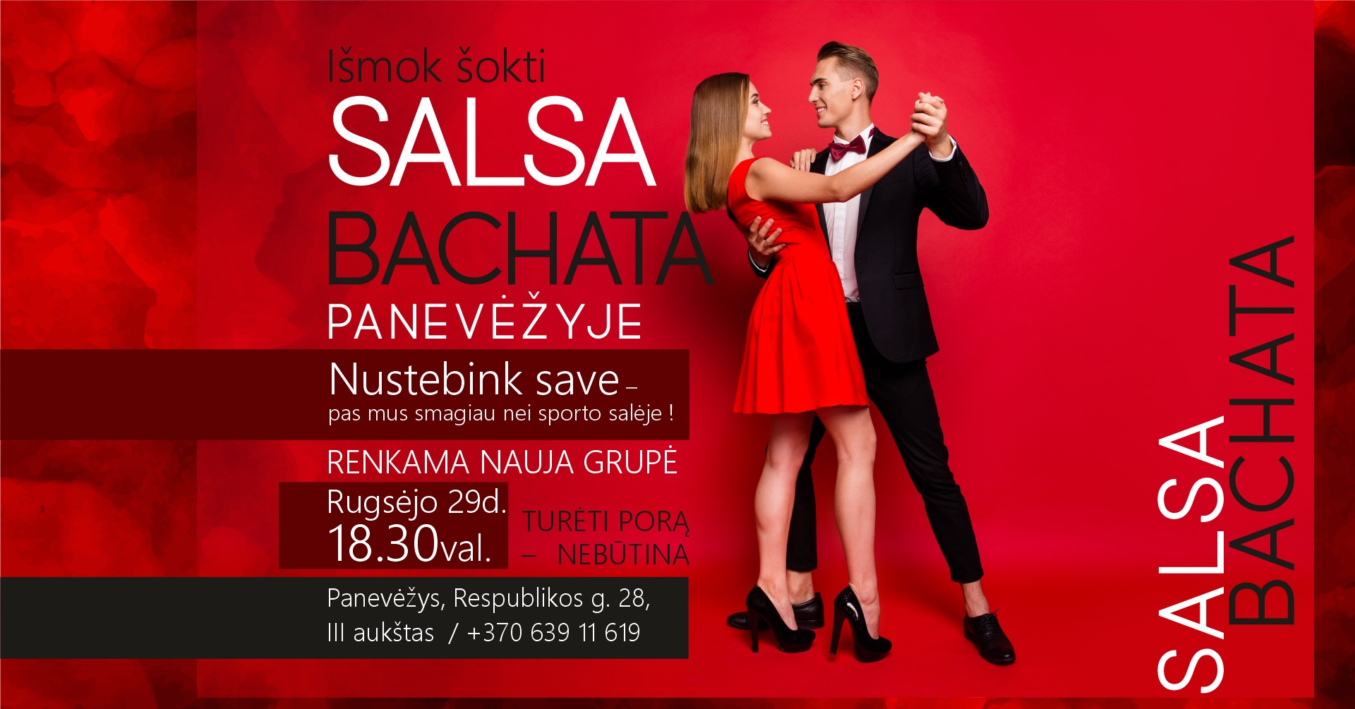 Išmok šokti SALSA ir BACHATA Panevėžyje