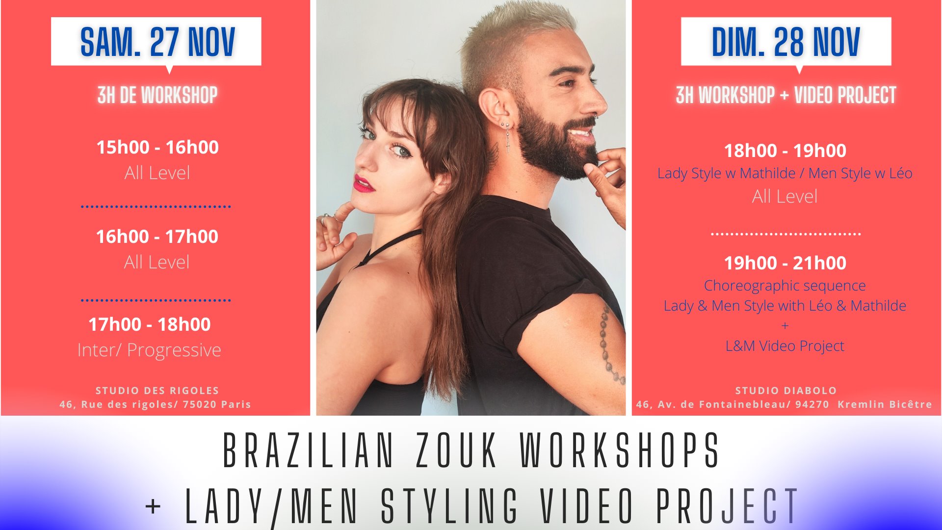 Leo & Mathilde - Brazilian Zouk Workshops in Paris + Party