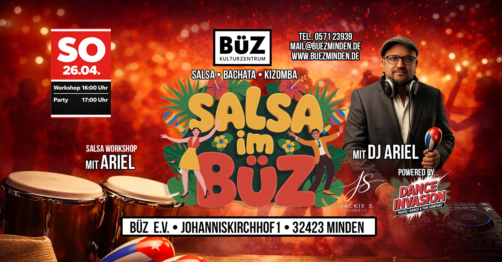 Salsa im BüZ Minden - Workshop & Fiesta mit Dj Ariel