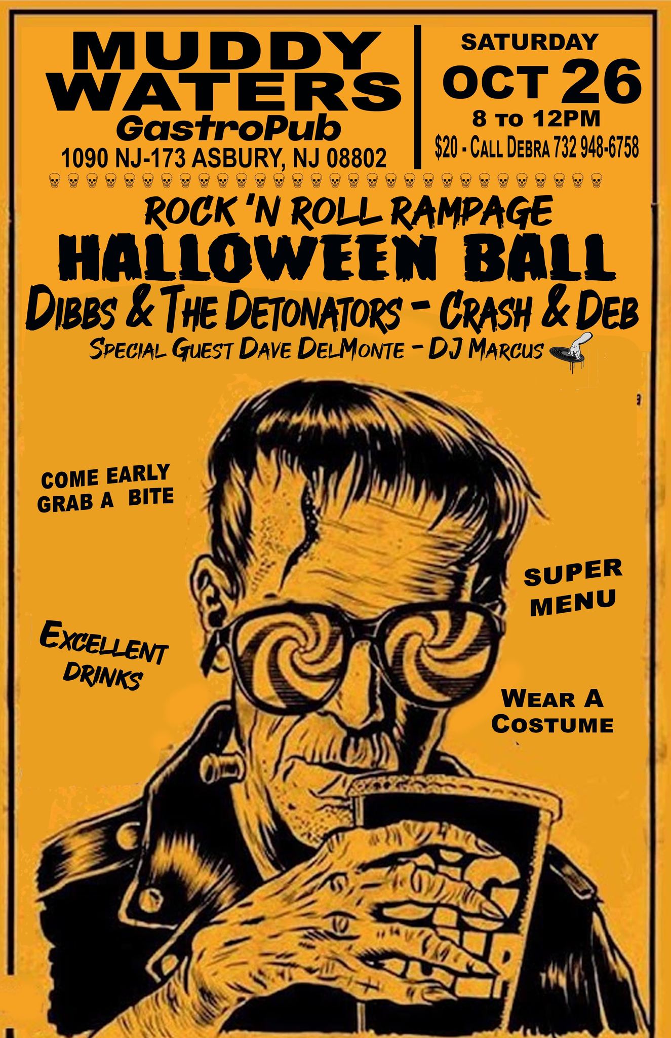 R n’ R Rampage Halloween Ball! Dibbs & the Detonators! Crash & Deb! The Missing Links! DJ Marcus!