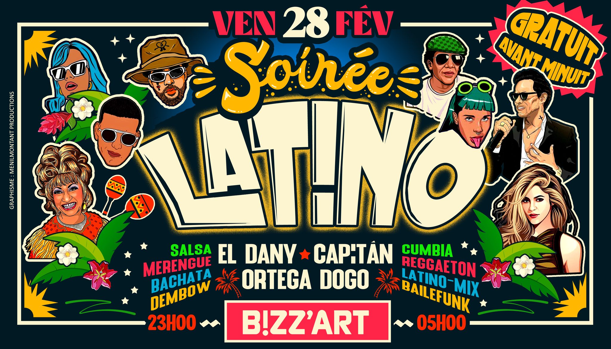 SOiRรE LATiNO x CANAL ST MARTIN ๐ด Vendredi 28 Fรฉvrier 2025 ๐ ๐บ au B!ZZART