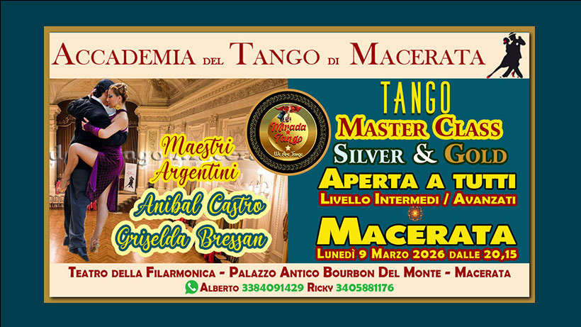 💃Tango Master Class aperta a tutti con Anibal Castro e Griselda Bressan