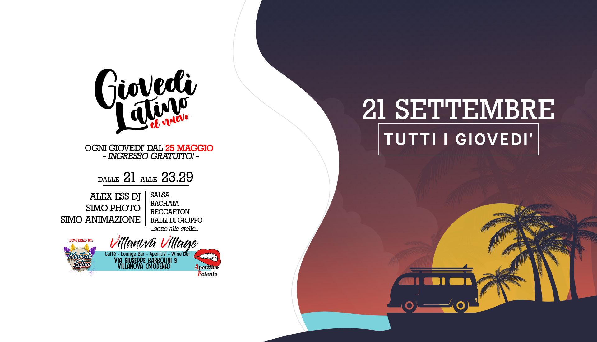 7 9 Giovedì Latino al Villanova Village con Alex Ess DJ & Simo animazione e foto