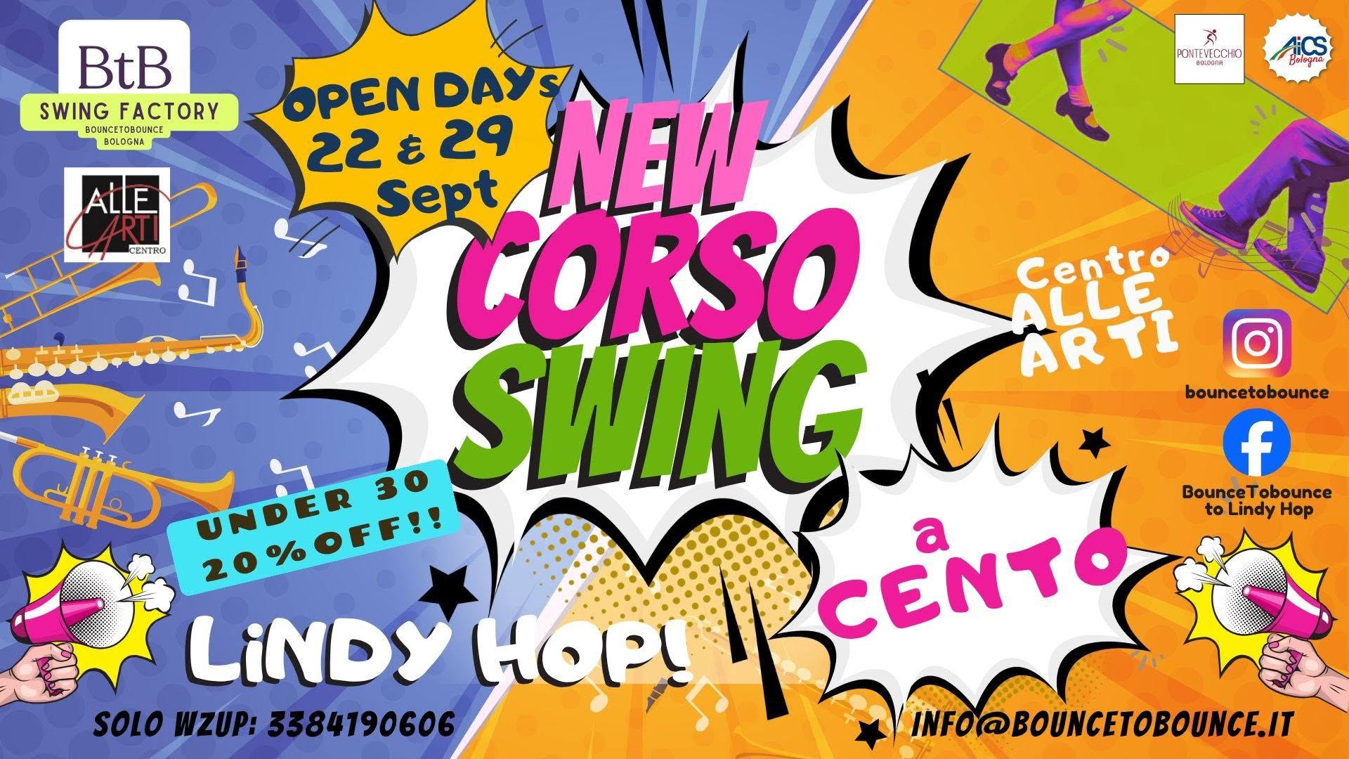 OPEN DAY Corsi SWING 2026 a CENTO! - il LINDY HOP fa Ballare Tutta la Provincia!