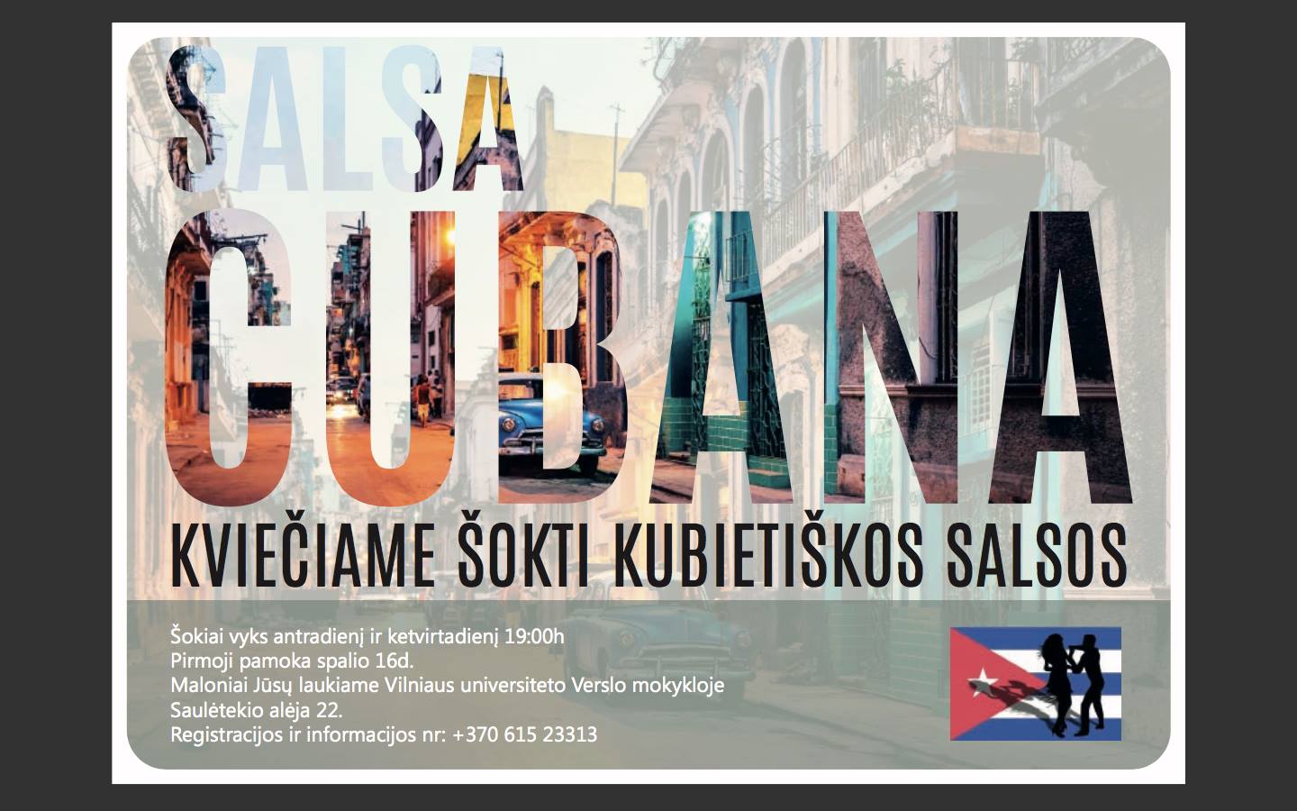 Kubietiskos Salsos pamokos (Pradedantieji)