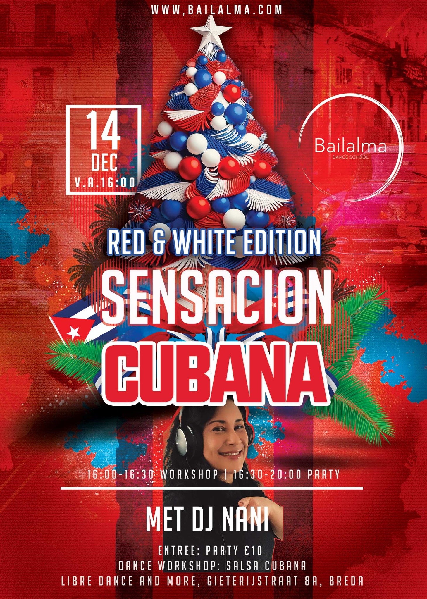 Sensación Cubana "Red & White Ed." Cubaanse Salsa Matinee 14 December 2025
