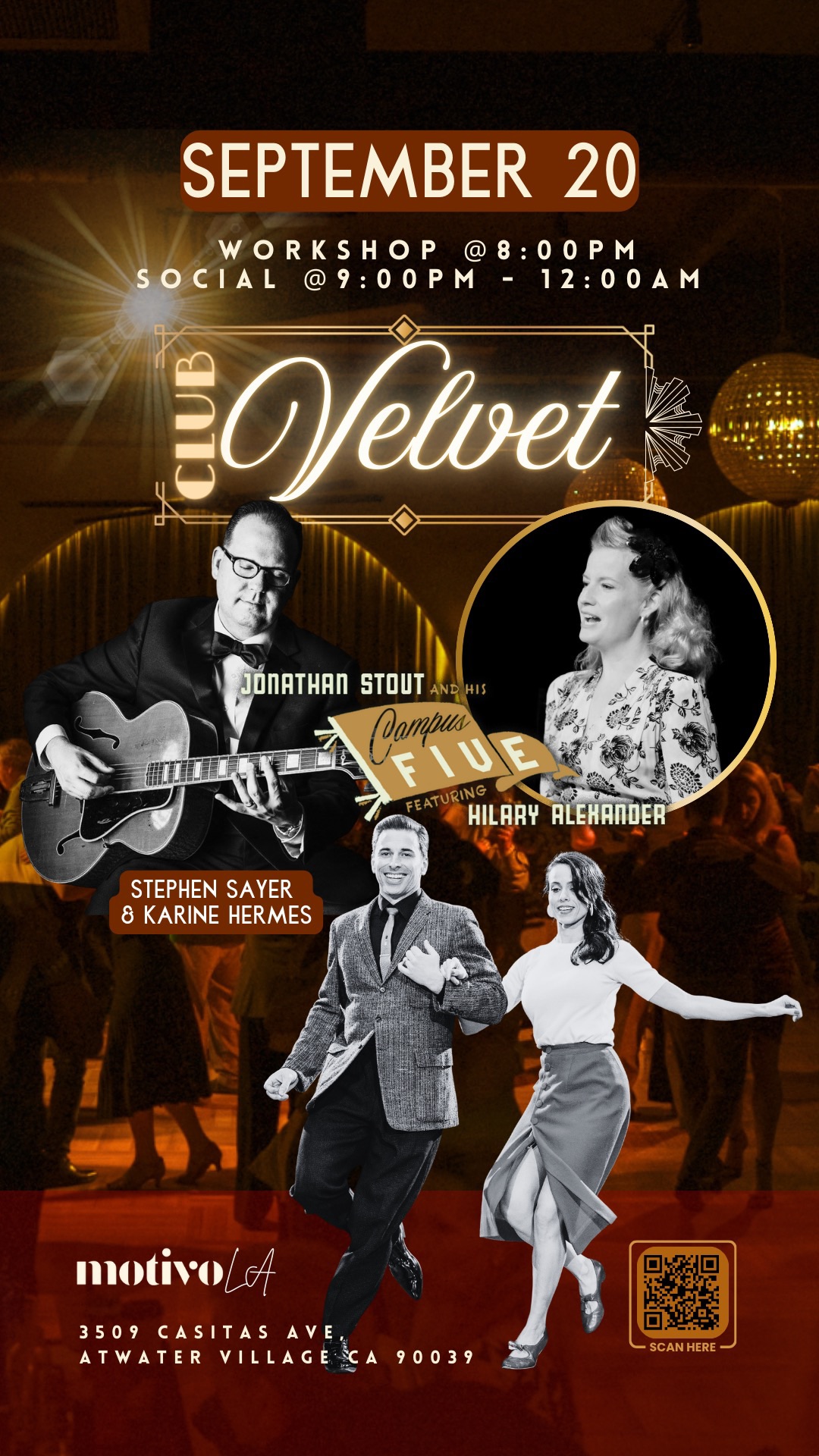 Club Velvet with Jonathan Stout & his Campus Five Feat. Hilary Alexander