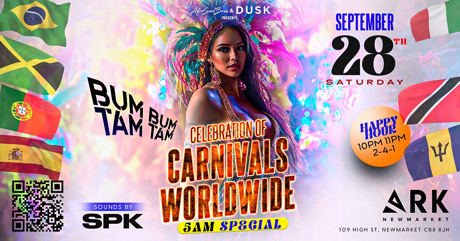 BumBumTamTam Celebration of Carnivals Worldwide Saturday 28 September