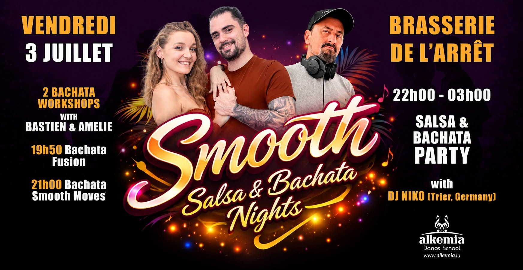 Smooth Salsa & Bachata Nights @ Brasserie, with Guests Bastien & Amelie. Dj Niko (from Trier).