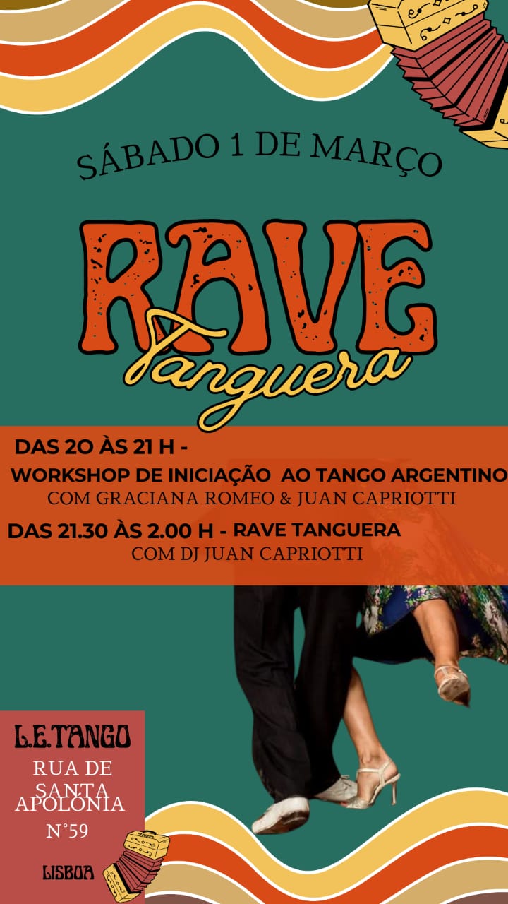 Workshop de iniciação ao Tango Argentino + RAVE TANGUERA