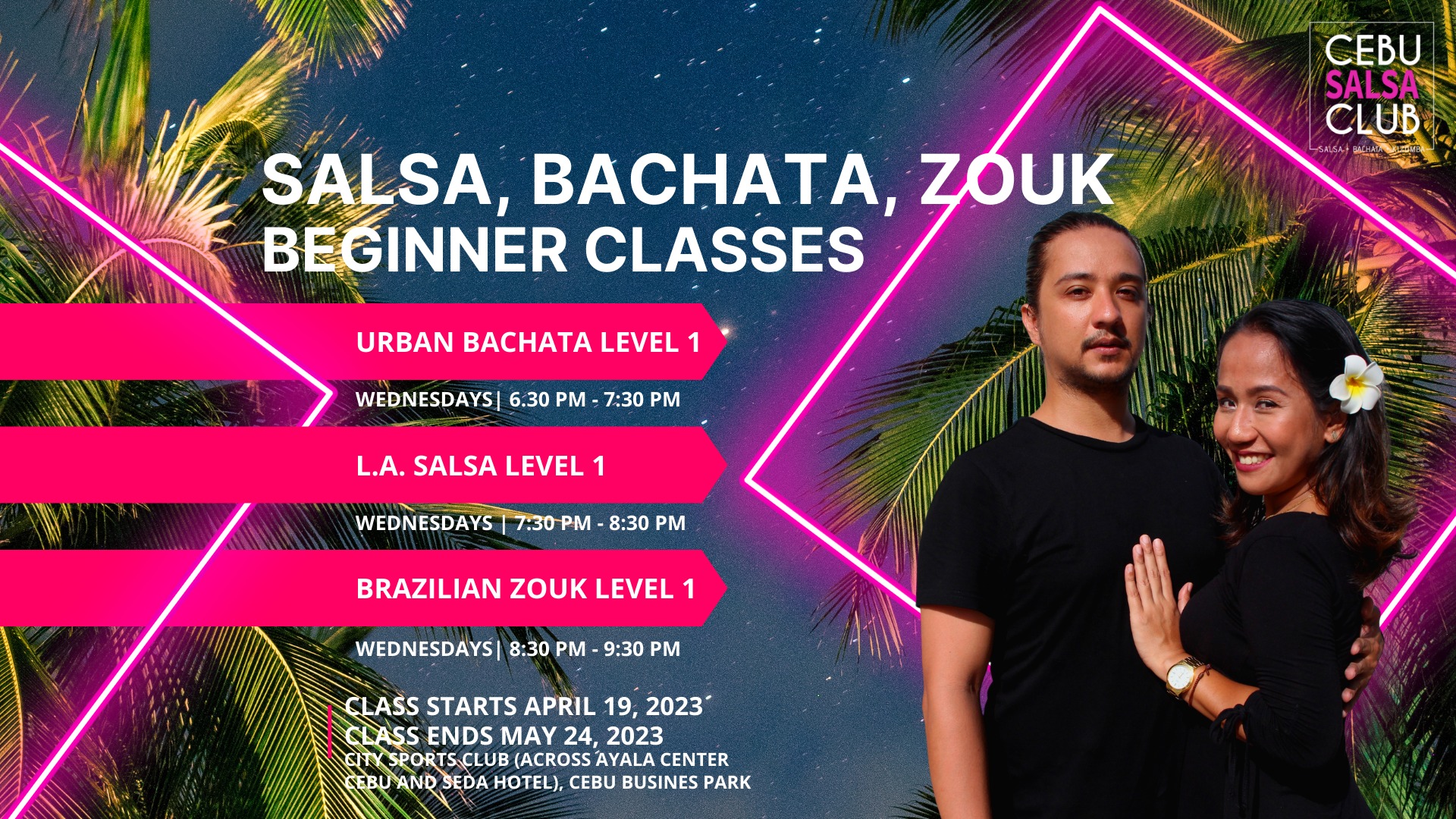 Beginners Bachata, Salsa, and Brazilian Zouk Class