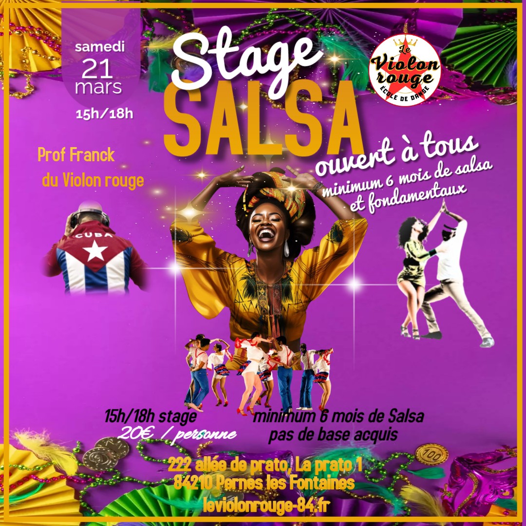 STAGE SALSA ouvert à tous avec Franck du Violon Rouge