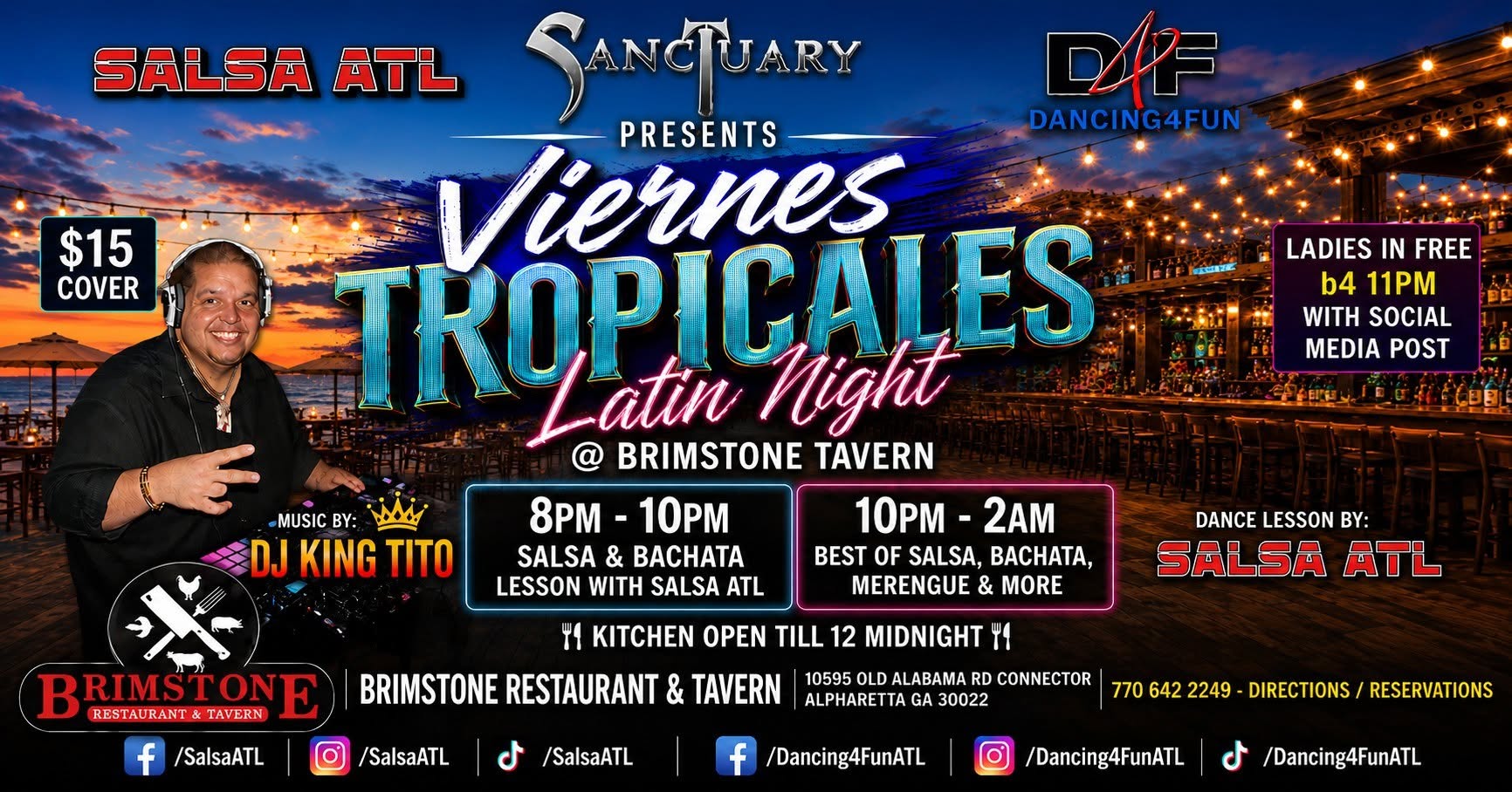 Viernes Tropicales Latin Night Atlanta - Ladies in free with FB check in
