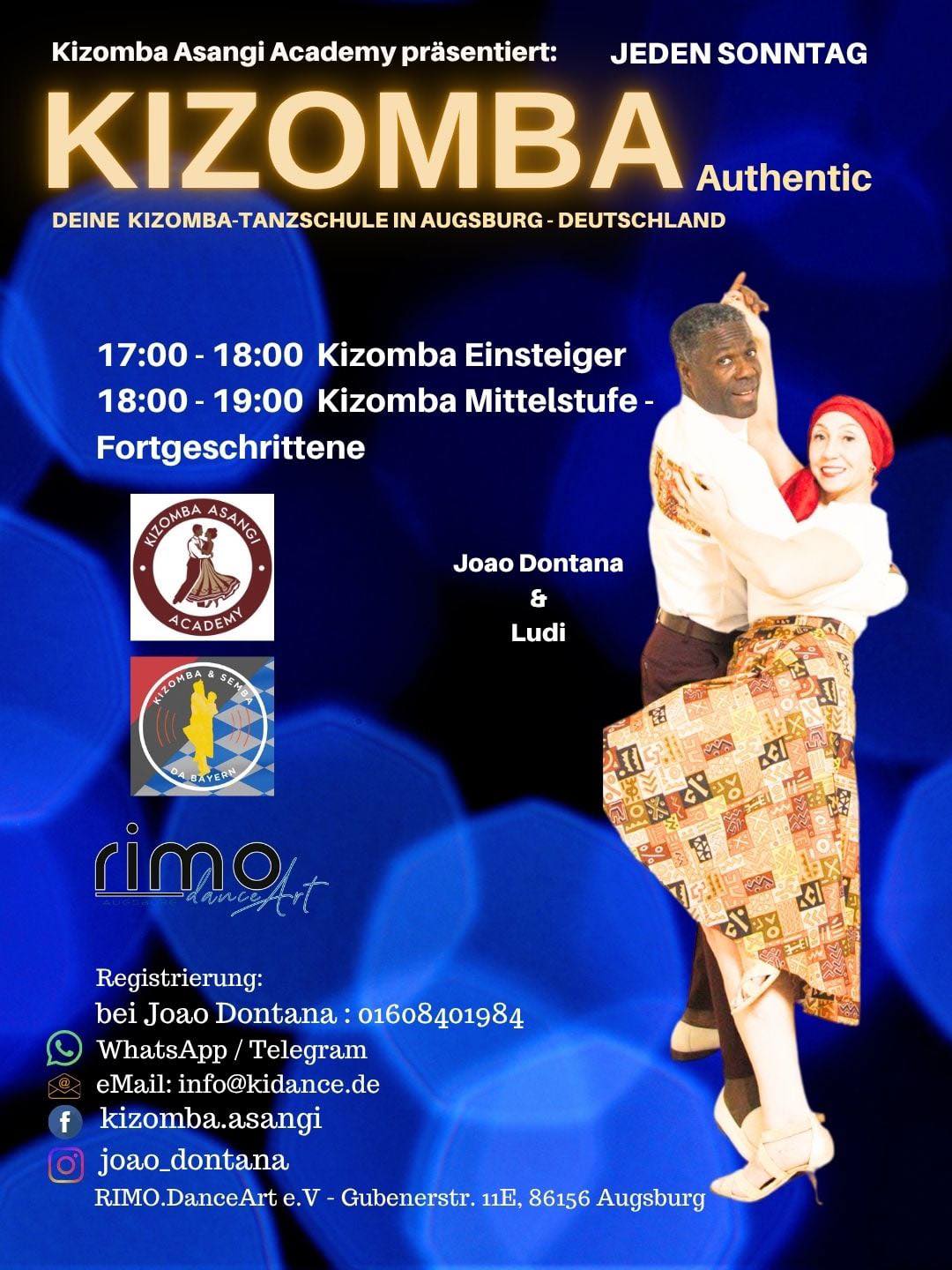 Kizomba Tanzkurse - Sonntags ab 17:00 - 19:00 in Augsburg
