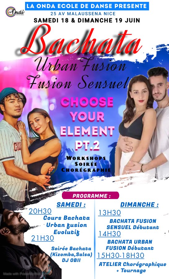 CHOOSE YOUR ELEMENT II : DERNIER STAGE AVANT L'ETE + SOIREE AVEC DJ OBII